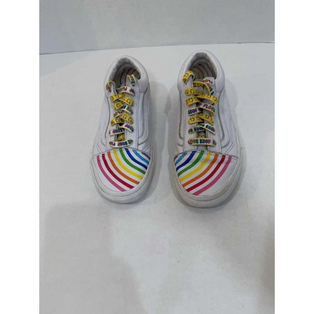 Vans X Flour Shop Old Skool Leather Rainbow Sneakers‎ Shoes Mens 5.0 Womens 6.5